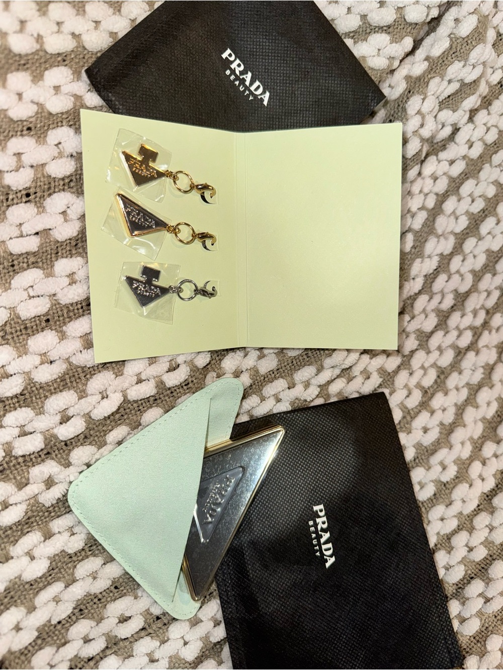 Prada Beauty Compact Dual Mirror & Charms